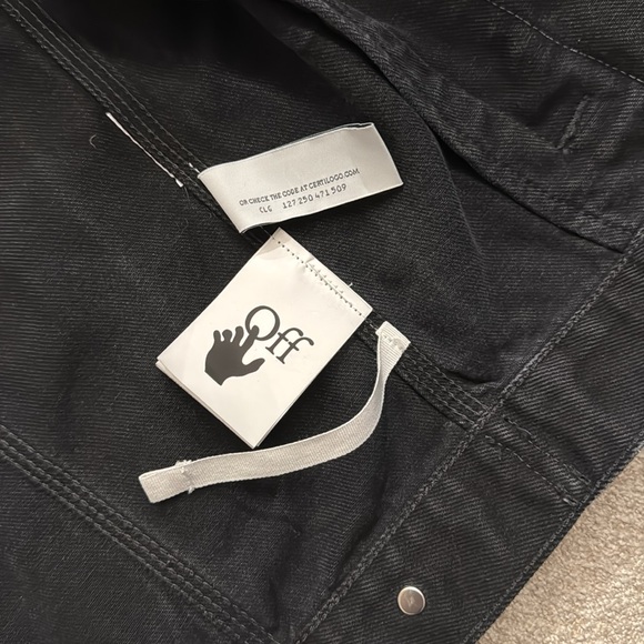 100% cotton lining men off white negative mark denim jackety - Picture 4 of 10